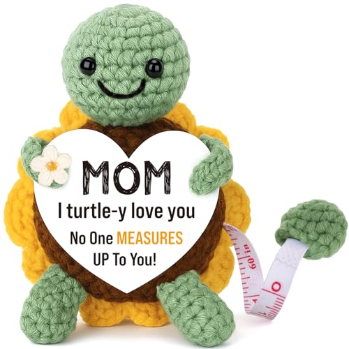 Xinezaa Gifts for Mom, Cute Crochet Turtle 60 in Retractable Tape Measure - style: mom
