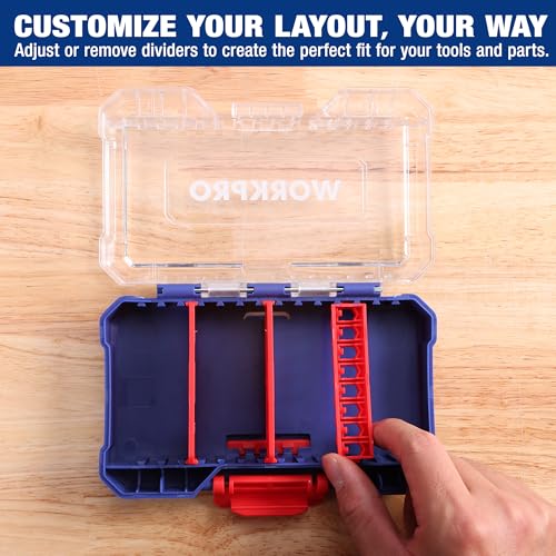 WORKPRO 3-Piece Small Parts Organizer, Stackable Storage Case