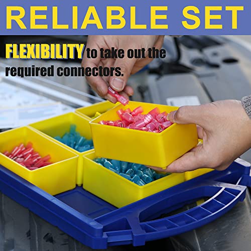 haisstronica 560PCS Heat Shrink Spade Connectors, 22-10 AWG, Male/Female - size: AWG 22-10, style: Male&Female Kit 560PCS
