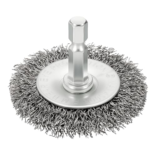 2in Wire Wheels for Drill with 1/4in Hex Shank, Carbon Steel - size: 2 inch(0.012in Wire)