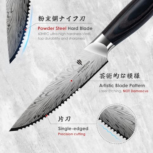 Steak Knives Set of 6, Powder Steel Steak Knife Set - size: 6PCS Steak Knife Set
