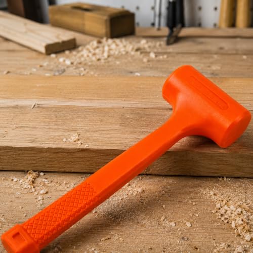 Stark USA 2-Pounds Dead Blow Hammer, 2 lbs Pound Grip Mallet Hammer Handle Spark Rebound Resistant Head, Orange - size: 2-LBS