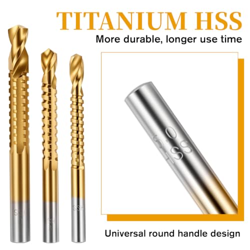 8 Pack Titanium Coated HSS Twist Drill Bits, Twist Drills Bit