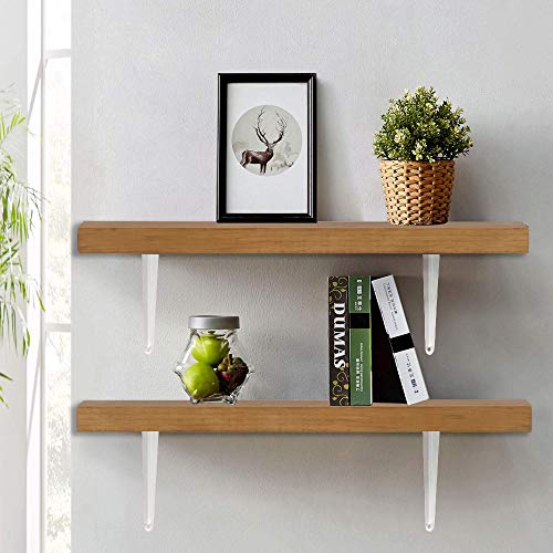 Wideskall® Metal 8" x 10" inch Wall Corner Angle Shelving Shelf Brackets, White, Pack of 12 - size: 8" x 10" inch