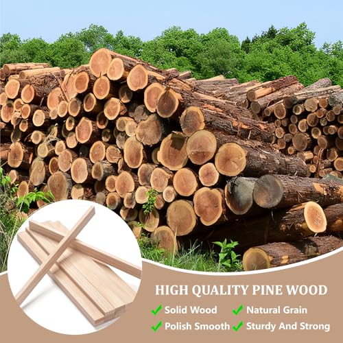 Wooden Dowels for Crafts, Wood Strips Wood Trim Slats for Wall 3/8" × 1" × 15", 15 PCS Square Dowel Rods Wooden Sticks for Crafts, Unfinished Hardwood Sticks Flat Lumber Boards for Woodworking - size: 3/8x1x15 in - 15PCS