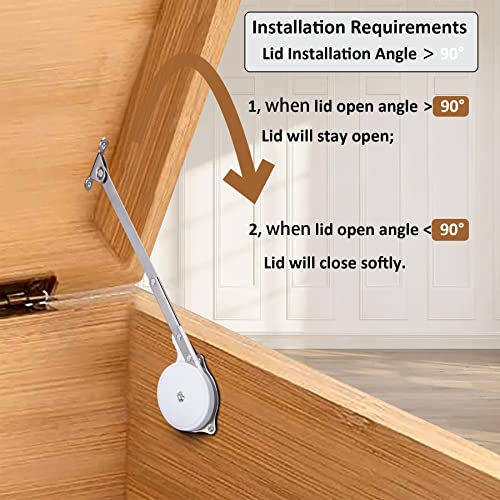 HBL' 1 Pack | Toys Box Hinges Soft Close, Lid Support Chest Hinges - size: 1 Pack