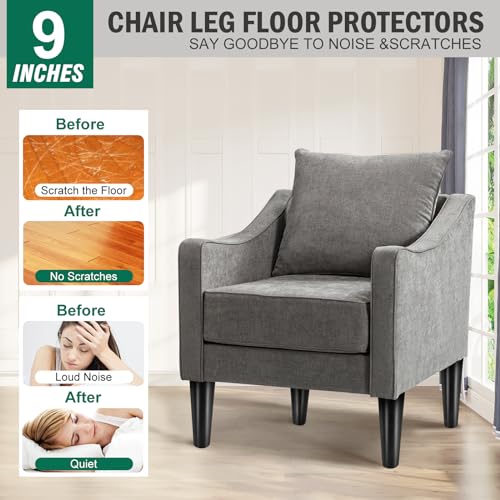 FoDau770 Rubber Wood Legs 9", Straight Taper, 5/16"-18 Thread, Black, 4pcs | Wood Couch legs - Mid Century Sofa Legs - Furniture legs Replacement for Cabinet Dresser Chair Ottoman - color: Black, size: 9 Inch - Straight (90°)