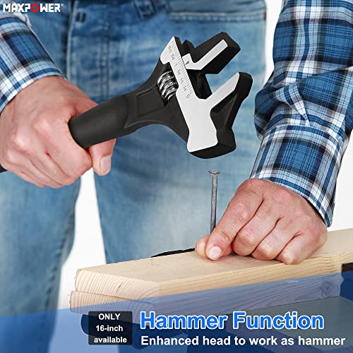 MAXPOWER 12 16-inch Spud Wrench, Continuous Tapered Handle for Alignment - size: 12 in. + Reversible Jaw 16 in. / 2Pcs