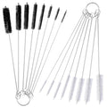 10 Pcs Wire Tube Brushes for Cleaning Pipe Tube Brass Brush Stainless Steel Round Wire Brush Brass Pipe Cleaning Brush Wire Pipe Cleaner Brush for Auto Parts, Bottles, Tubes, 8 Sizes, 8 inch