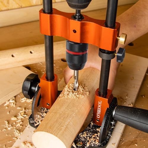 O'SKOOL Portable Multi-Angle Drill Guide, 60 Degree Adjustable Stand | Angle Scale, 1/2" Keyless Metal Chuck, 3/8" Hex Shank, Depth Stop Ring, For Flat And Round Workpieces,DAB014
