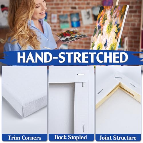 Halobios 3 Packs Stretched Canvases for Painting with 4x4 Inch, 6x6 Inch, 8x8 Inch, Square Blacnk Canvases for Acrylics,Oils & Other Painting Media, 5/8 Inch Profile 100% Cotton Artist Framed Canvas - size: 3 Pack Mixed - 8×8IN 6×6IN 4×4IN