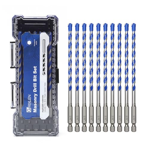 10 Pack 1/4 inch Concrete Drill Bit Set,Masonry Drill Bit Set - style: 1/4"（10 Pcs）