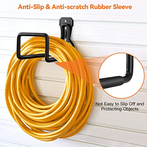 Hose Holder Stand Wall Mount, 2Pcs Heavy Duty Garden Hose Hanger Reel - color: Black