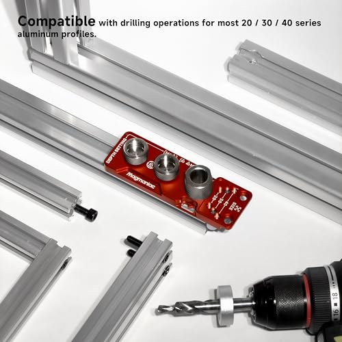 Upgrade Aluminum Profile Drill Guide Access Hole Drill Jig Step Drills - color: Red