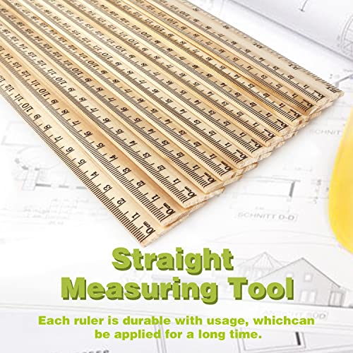 ZZTX 3 Pack Wooden Ruler 12 Inch（30 cm) - color: 3 Pack, 12 Inch