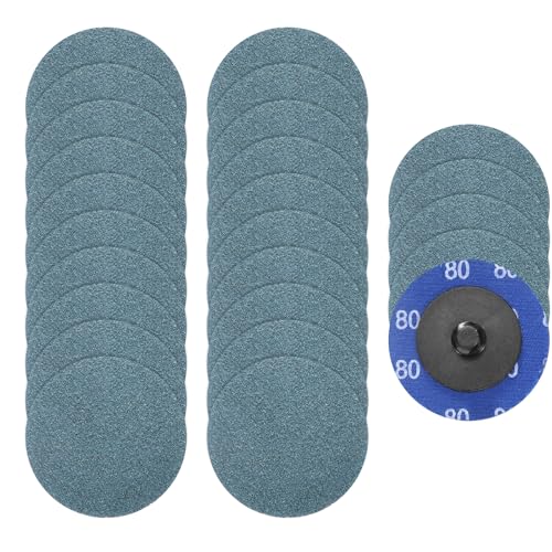 25 Pcs 2" 80 Grit Quick Change Surface Conditioning Discs | Aluminum Oxide Die Grinder Sanding Disc for Surface Prep Deburr Polish Rust Paint Removal, Blue - size: 2" (80 Grit)