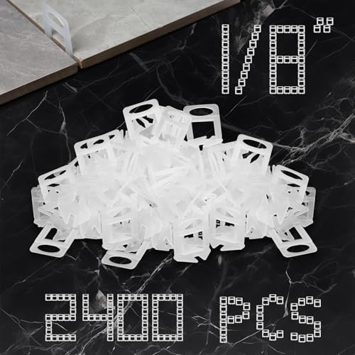 Storystore 2400pcs Tile Leveling System Clips 1/8 Inch Tile Spacers - size: 1/8 Inch 2400 Spacers