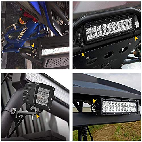 Bull Bar LED Light Mounts - 1.75" Tube Clamps, 2pcs for Off Road Lights - size: 1.75"