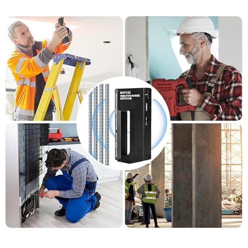 WPP123 High Sensitivity in-Wall Detector, Metal Detector, Wire Detector, Adjustable Alarm, Multi-Functional Scanner, Suitable for Adults, Durable Plastic Body, Black