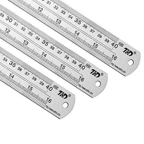 ZZTX Metal Ruler 16 Inches Stainless Steel 1 Pack
