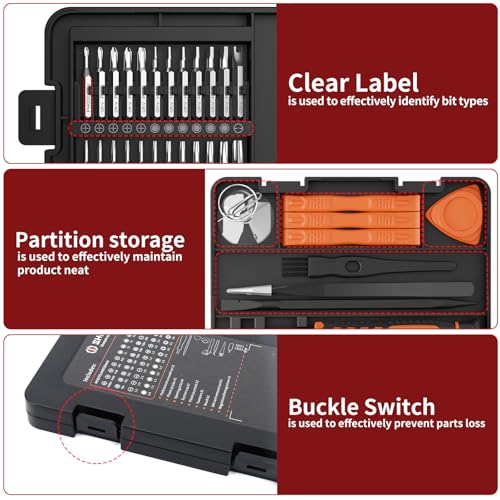 SHARDEN 59 in 1 Small Magnetic Precision Screwdriver Set With Case - color: Orange