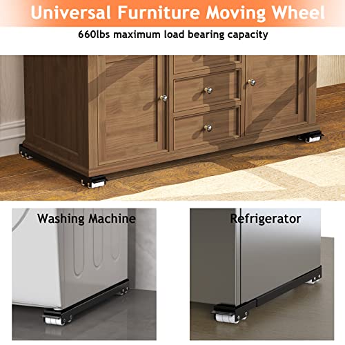 Ronlap Furniture Washing Machine Dolly Extendable Appliance Rollers, Black - color: Black