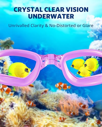 Aegend Swim Goggles, Swimming Goggles No Leaking Full Protect Adult Youth - color: Purple Clear