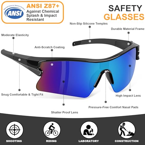 Safety Glasses for Men, Anti Scratch & UV Protection Work Glasses - color: 12pack-multicolor