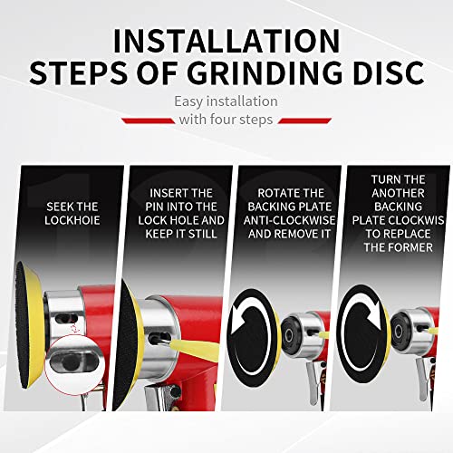 SI FANG 48Pcs 1'' 2'' 3'' Mini Air Sander Kit, High Speed Random Orbital DA Sander Polisher for Auto Body Work, Includes 1/2/3in Polishing Sponge & Wool Pads Sandpapers (Red Pneumatic Sander) - style: 1"2"3" Buffer&Sander Kit Red