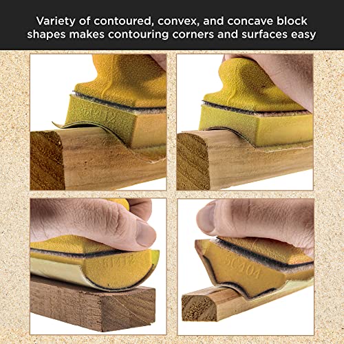 Dura-Gold 12-Piece Contoured Profile 4" Hand Sanding Block Set with 40 - size: 12-Piece