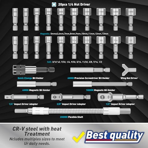 Amartisan 258-Piece Ultimate Screwdriver Bit Set,Chrome Vanadium Steel Driver Bit Set, Security bit set, Includes Bits Holder, Nut Driver, etc (Blue) - style: 258-Piece Ultimate Bit Set (Blue)