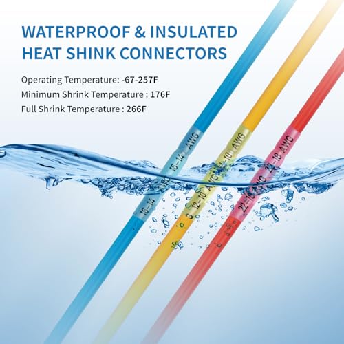 1000Pcs Heat Shrink Butt Connectors,12-10 AWG Yellow Marine Grade Insulated Crimp Wire Connectors,Waterproof Electrical Connectors Butt Splice for Cable,Automotive,Boats,Home - size: [12-10 AWG] x 1000