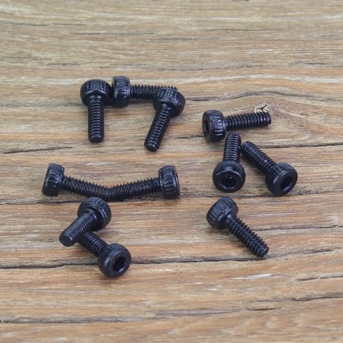 105 Pieces M2 x 6mm Socket Head Cap Screws, Thread Pitch 0.4mm, Sutemribor M2 Black Screws, 12.9 Grade Alloy Steel, Black Oxide Finish, Fully Threaded - size: M2 x 6mm, style: Socket Head