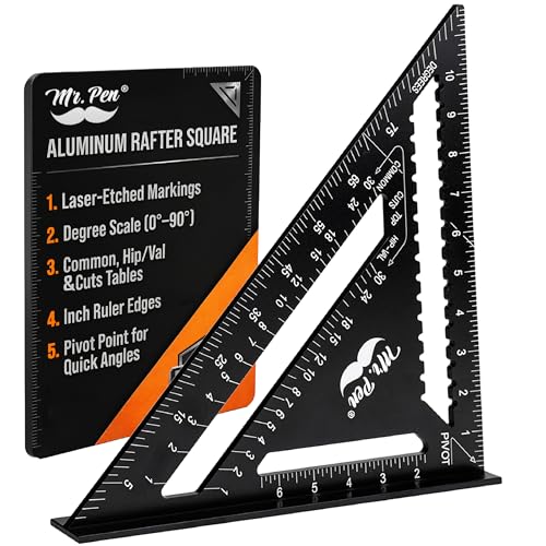 Mr. Pen- Rafter Square, 12 Inch, Black, Aluminum Alloy 12 Inch