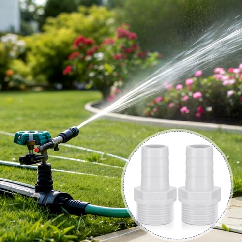 2 Pcs Pool PVC Tube Fitting Barbed Hose Fittings Adapter - color: White, size: 2 Inch