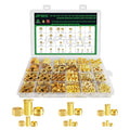 280pcs Brass Compression Sleeves Ferrules Inserts Nuts Fittings Kit | 6 Sizes 1/2" 3/8" 5/16" 1/4" 3/16" 1/8" Hose Repair Kit of Air Water Fuel Oil Gas Tube Lines - color: 280PCS Brass Compression Sleeves Ferrules Inserts Nuts