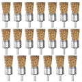 Brass Coated Wire Brush Set for Drill, 1/4 Inch Shank,Crimped Carbon Steel Bristles for Rust Removal, Paint Stripping, Corrosion Cleaning, Surface Scrubbing, Deburring (20mm,20pcs) - size: 20mm,20pcs