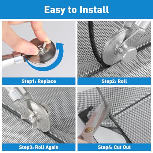 Stainless Steel Handle Screen Roller Tool with 3 Steel Bearing Wheels - size: 3 in1 Stainless Steel Screen Roller Tool Kit