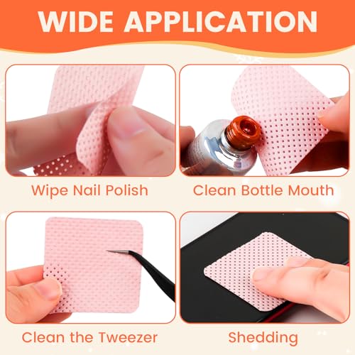 400PCS Lint Free Nail Wipes with Dispenser for Acetone, Alcohol