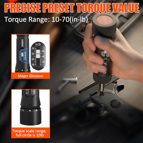 coobeast 13Pcs Preset 1/4” Drive Torque Screwdriver with S2 Bits | Torque Wrench Screwdriver Set for Maintenance, Tools, Bike Repairing and Mounting, Inch Pound Torque Range 10-70 In-lb - size: 13 PCS
