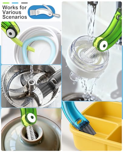 3 in 1 Cup Lid Cleaning Brush 3 PCS - Home Kitchen Multifunctional Cleaning Brush Set, Gap Cleaner Brushs and Portable Travel Bottle Lid Cleaner Tools (Multicolor)