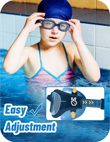 Vvinca Kids Swim Goggles, Swimming Goggles for Kids 3-14 Anti-Fog UV Protection No Leak Pool Glasses for Boys Girls - color: 08 - Blue