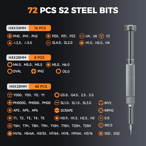 UF-TOOLS 83 in 1 Electronics Precision Screwdriver Set, Mini Professional Magnetic Repair Tool Kit with Torx Phillips Triwing for Computer, iPhone, Macbook, PC, Laptop, Watch, PS5, RC