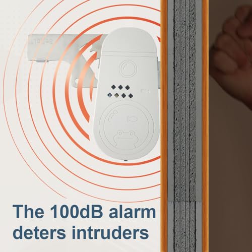 CGPLUS Security Door Stopper Alarm SEDOLI 100DB Siren for Safe Stay, Home, Travel - color: alarm ivory