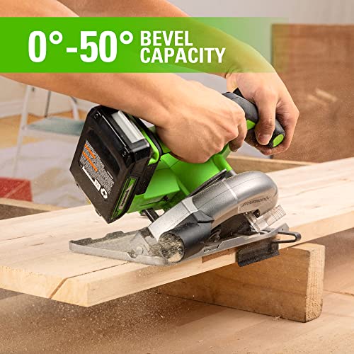 Greenworks 24V Brushless 6-1/2" Circular Saw, 4,800 RPM, Adjustable Cutting Depth 45°/90°, Tool Only - size: 6-1/2", style: Tool Only