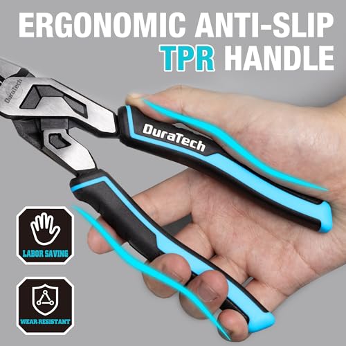 DURATECH 8.5" Compound Needle Nose Pliers with Threaded Hole, Wire Cutter