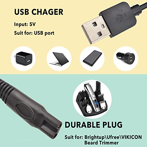 Charger Cable Compatible with Ufree/Brightup/VIKICON Beard Trimmer All-in-one Multifunctional Grooming kit Hair Clippers USB Cable - color: For-Brightu..