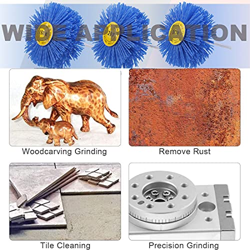 7 Pack Abrasive Nylon Wheel Brush for Drill with 1/4" Shank, (80 120 180 240 320 400 600 ) Grits, Nylon Abrasive Wheel Perfect for Removal of Rust/Corrosion/Paint