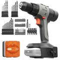 Litheli 20V Cordless Drill Driver Set, Electric Power Drill with 2 Variable Speed Settings, 1/2 Inch Keyless Chuck, 21+1 Clutch Settings with Maximum Torque of 443 In-lbs