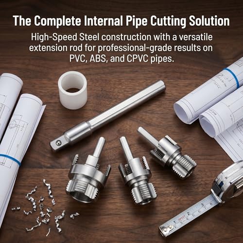 6 in 1 PVC Pipe Threading Tool – Reinforced Hardened Alloy Internal & External Threader Kit for 1/2", 3/4", 1" Pipes, No Chipping No Slippage – Pro Plumbing Tool for DIY Repairs